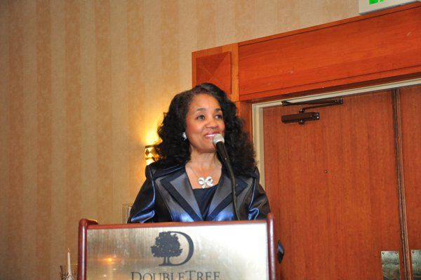 old woman doing speech