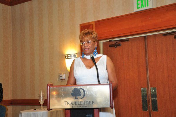 old woman doing speech