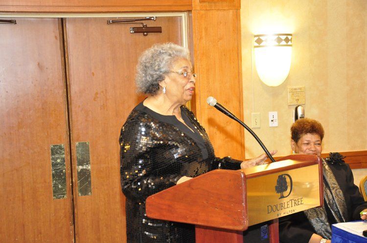 old woman doing speech