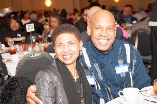 smiling man and woman