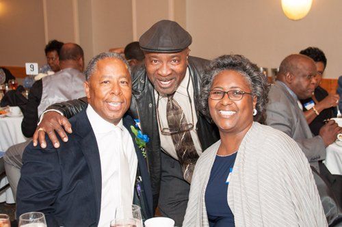 man and woman smiling