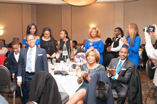 group of people talking