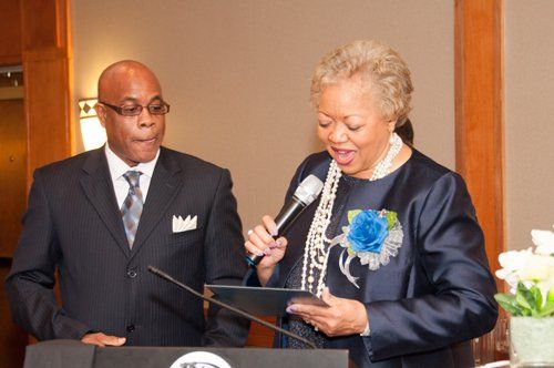 man and woman talking