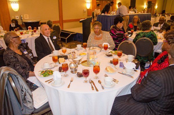 group of people eating