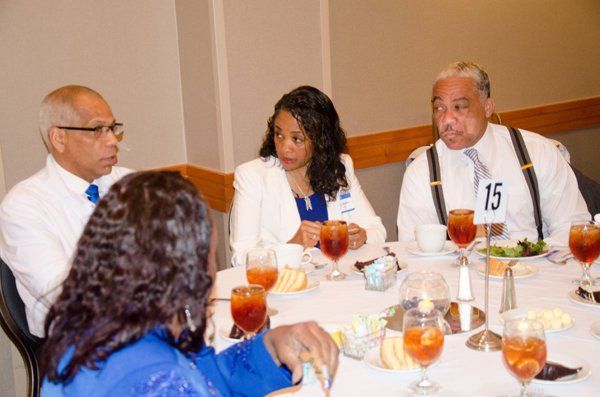 group of people eating