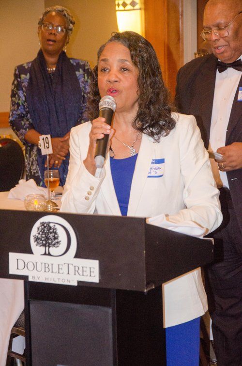 woman speaking in mic