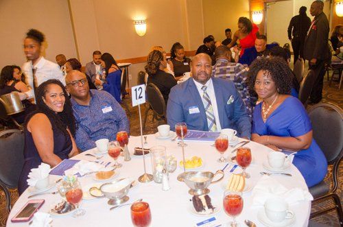 group of people eating