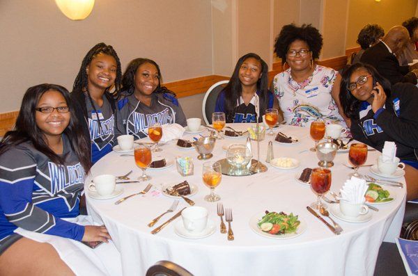 group of people eating