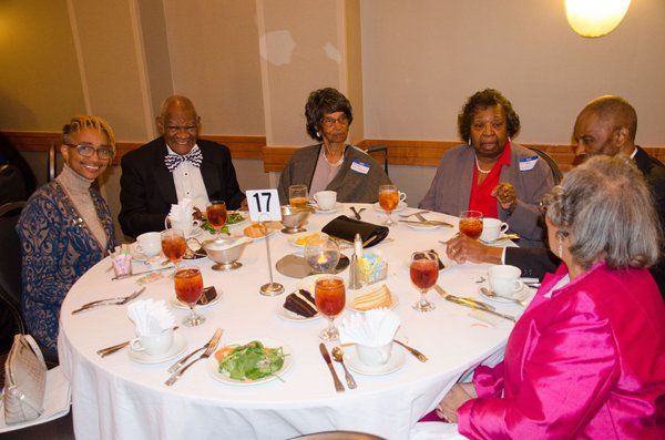 group of people eating