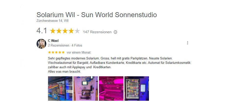 Google Kundenbewertung für Standort Wil