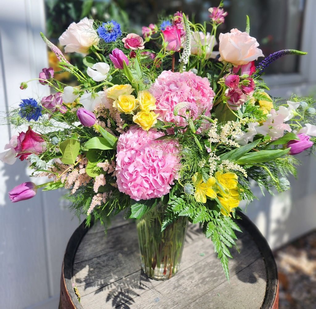 Full Spring Floral Vase