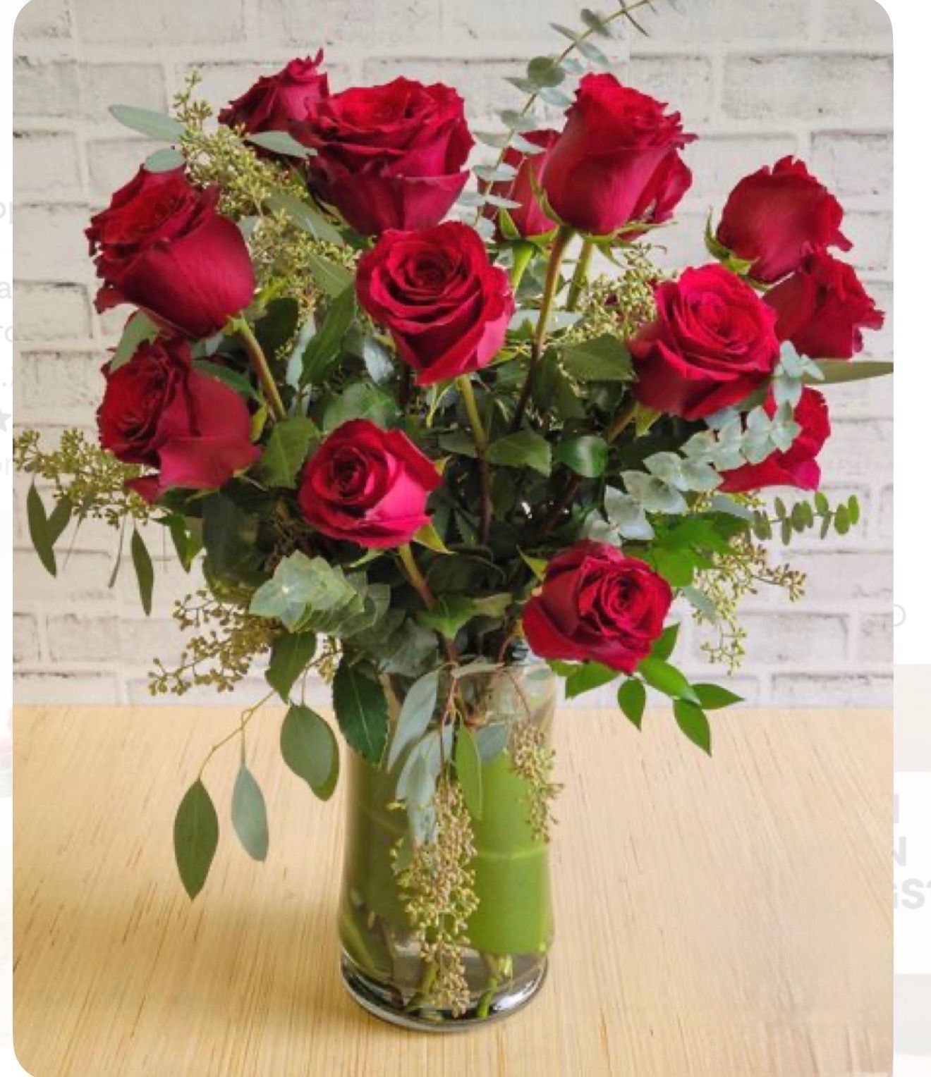 Classic Romance Red Rose Vase