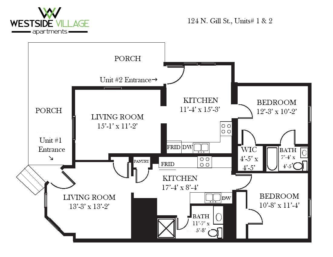 Floor Plan - Apartment 1 - 2 bedroom