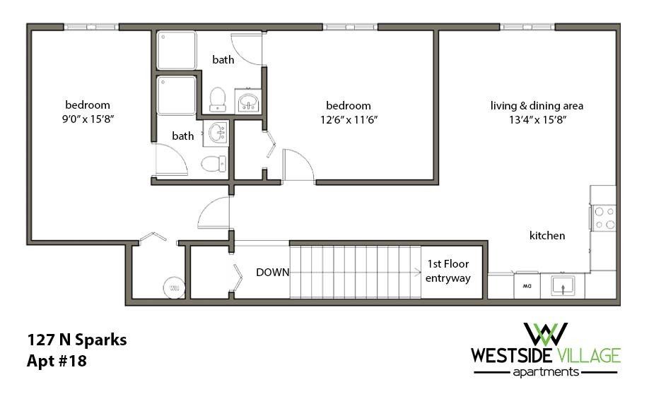 Floor Plan - 2 bedrooms