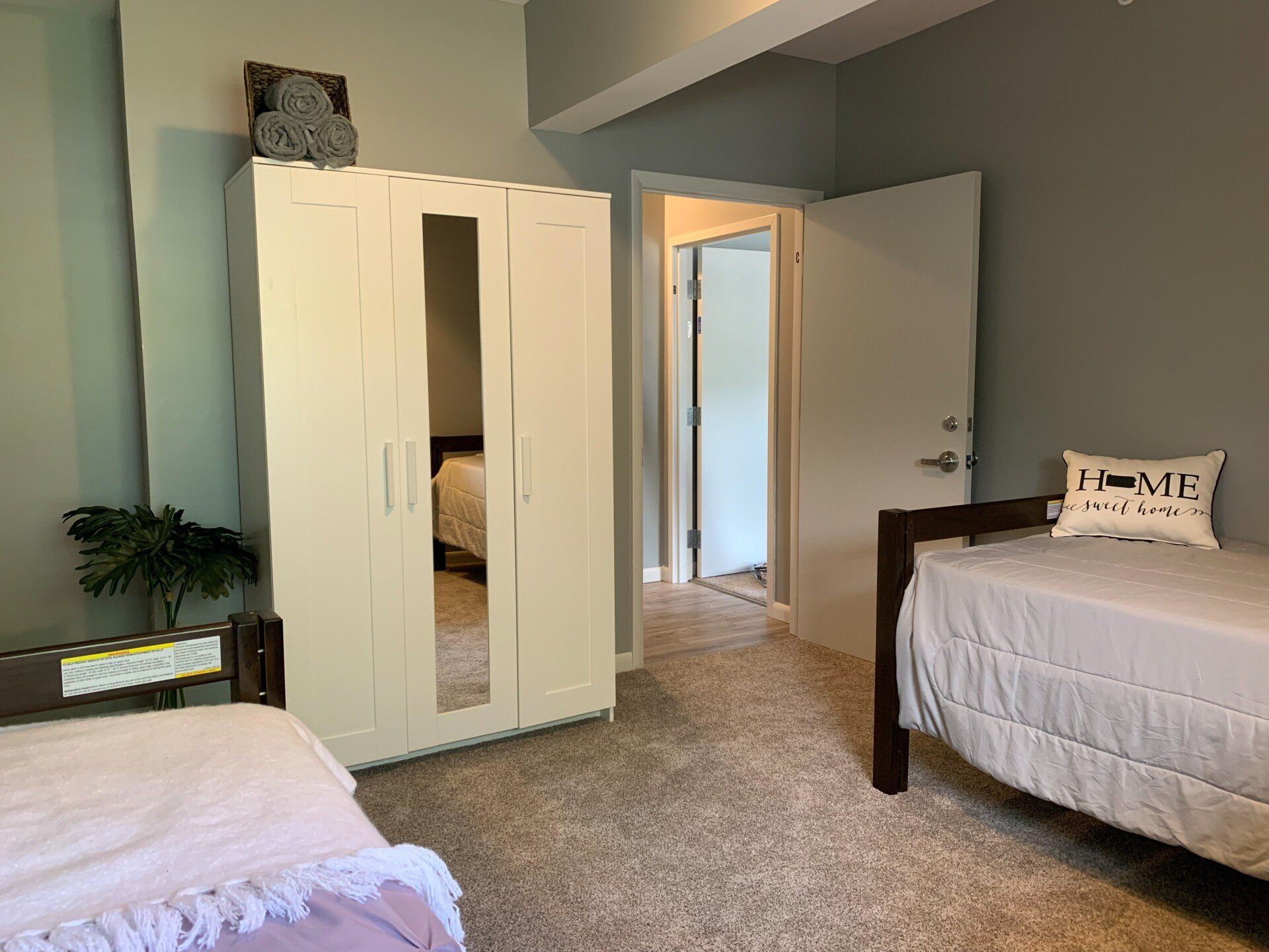 Bedroom view of hallway