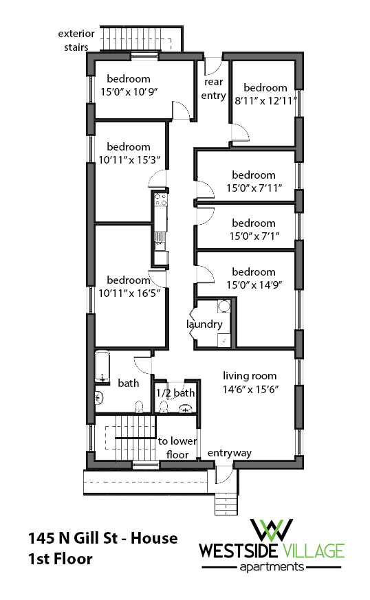 145 N. Gill Floor Plan: First Floor
