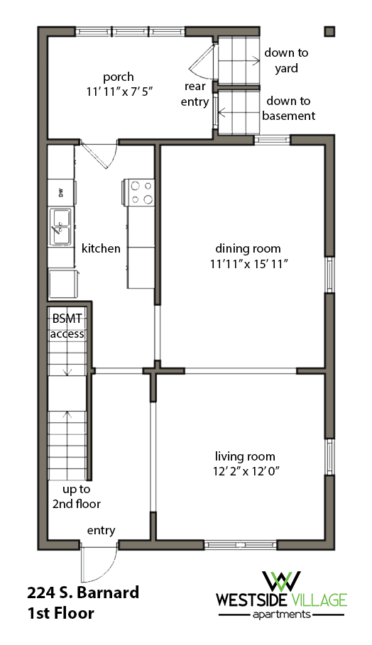 224 S. Barnard Floor Plan: First Floor