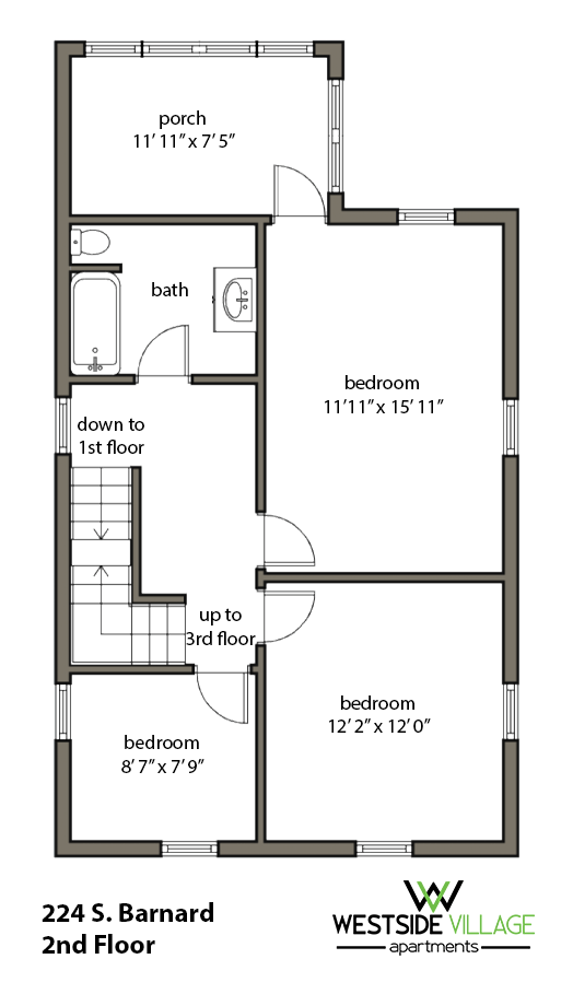 224 S. Barnard Floor Plan: Second Floor