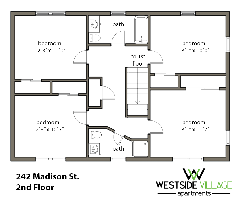242 Madison Floor Plan: Second Floor