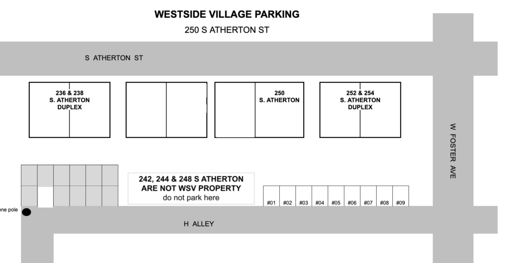 250 S. Atherton Street Parking Map