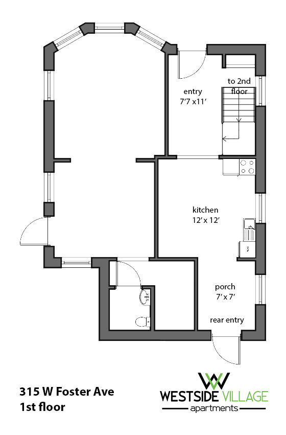 315 W. Foster Ave. Floor Plan: First Floor