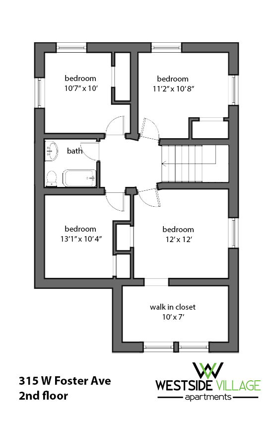 315 W. Foster Ave. Floor Plan: Second Floor
