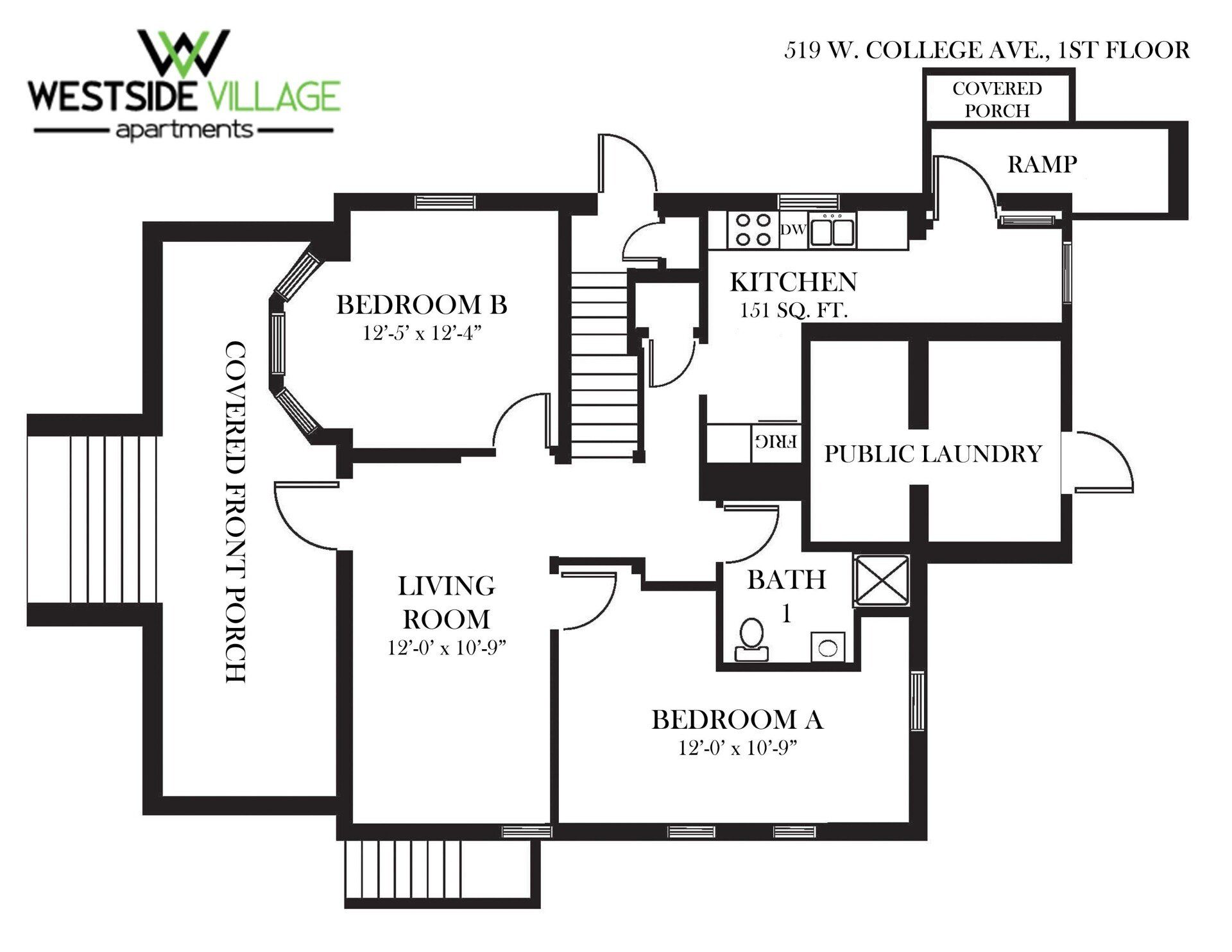 519 W. College Floor Plan: First Floor