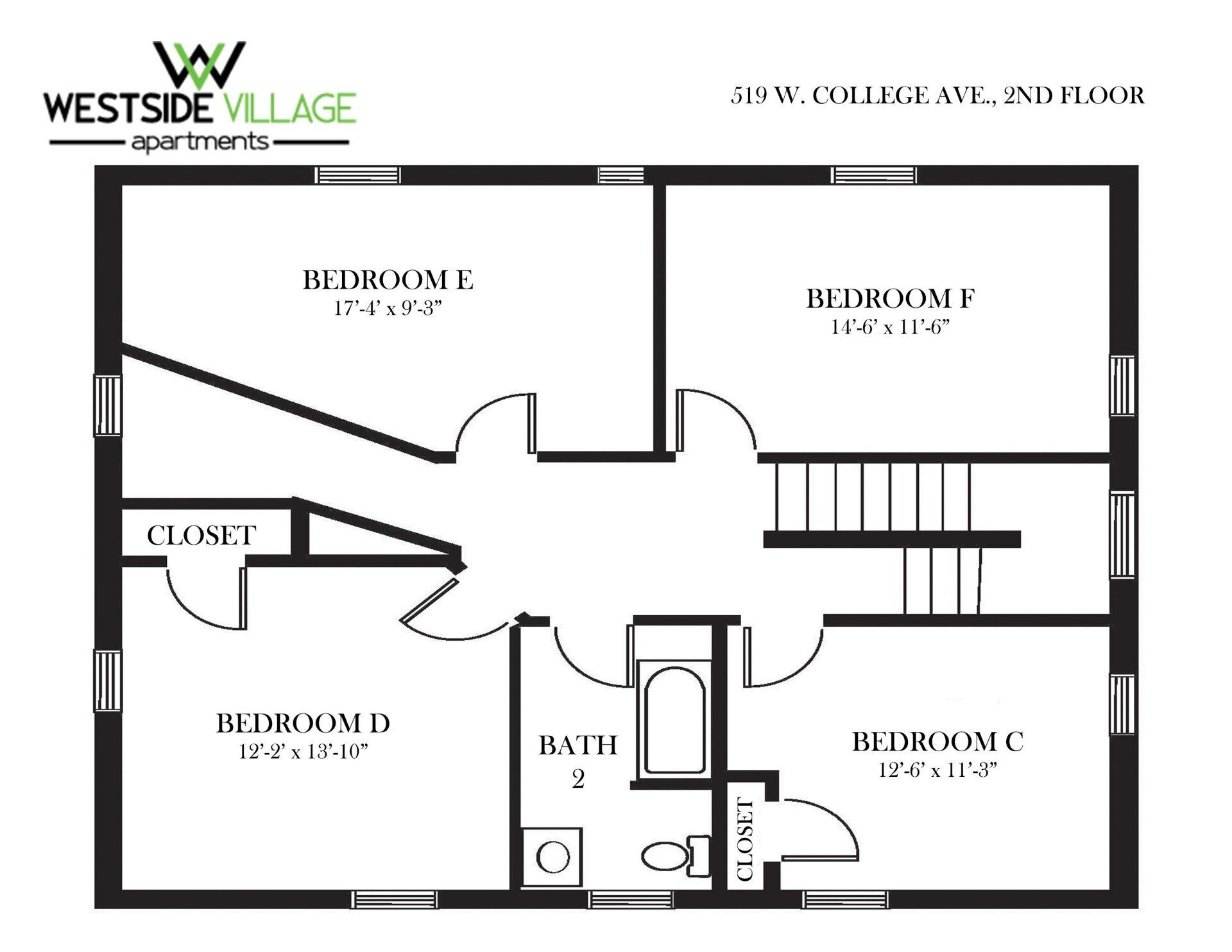 519 W. College Floor Plan: Second Floor