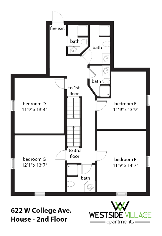 622 W. College Floor Plan: Second Floor