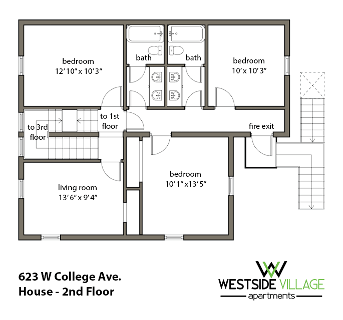 622 W. College Floor Plan: Second Floor
