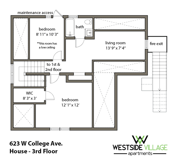 622 W. College Floor Plan: Third Floor