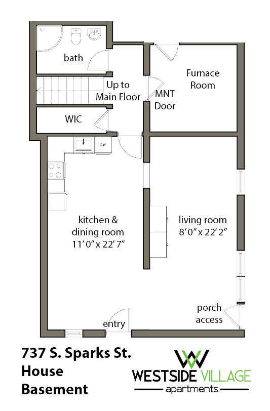 737 S. Sparks Floor Plan: House Basement