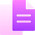 A purple and pink icon of a file with two lines on it.