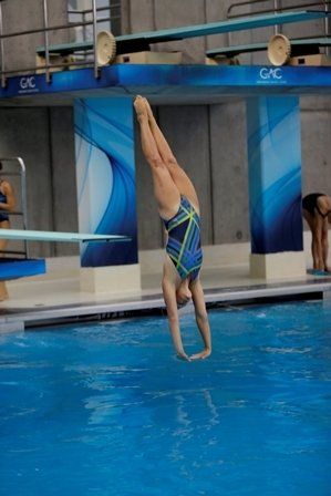 girl performing high dive