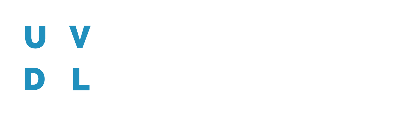 The letters uv and dl are blue on a white background.