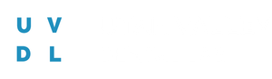 The letters uv and dl are blue on a white background.