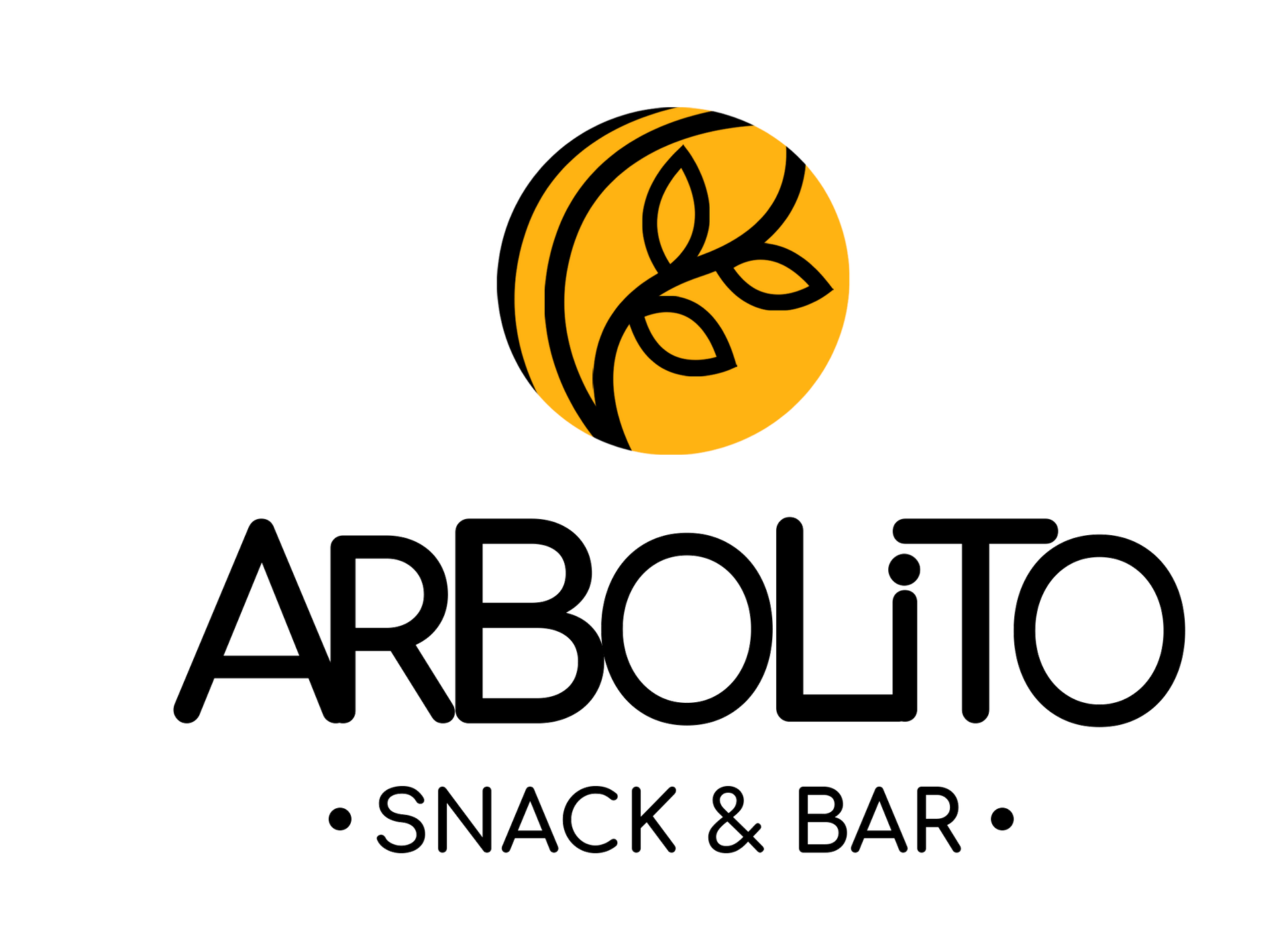 Un logotipo para un snack y bar llamado arbolito snack & bar.