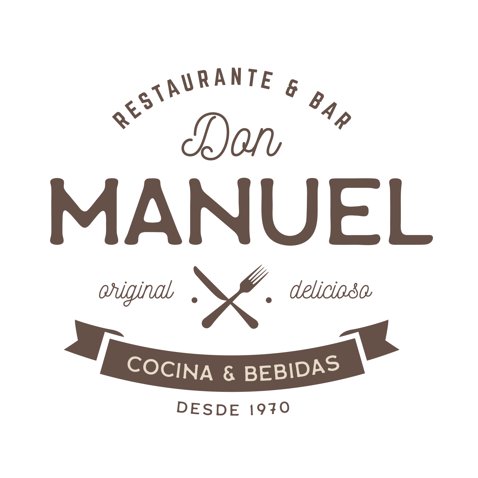 A logo for don manuel cocina & bebidas desde 1970