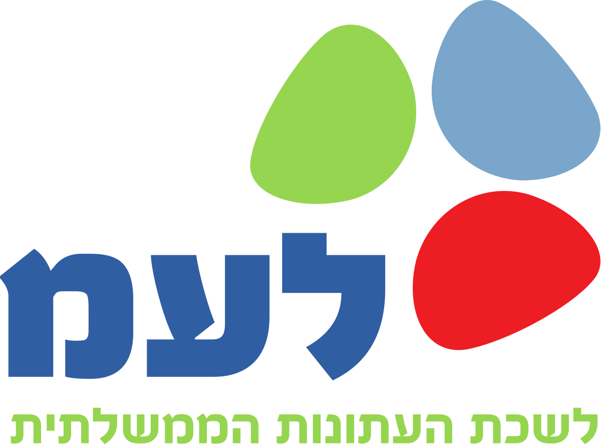 לוגו כחול ירוק ואדום עם אותיות עבריות