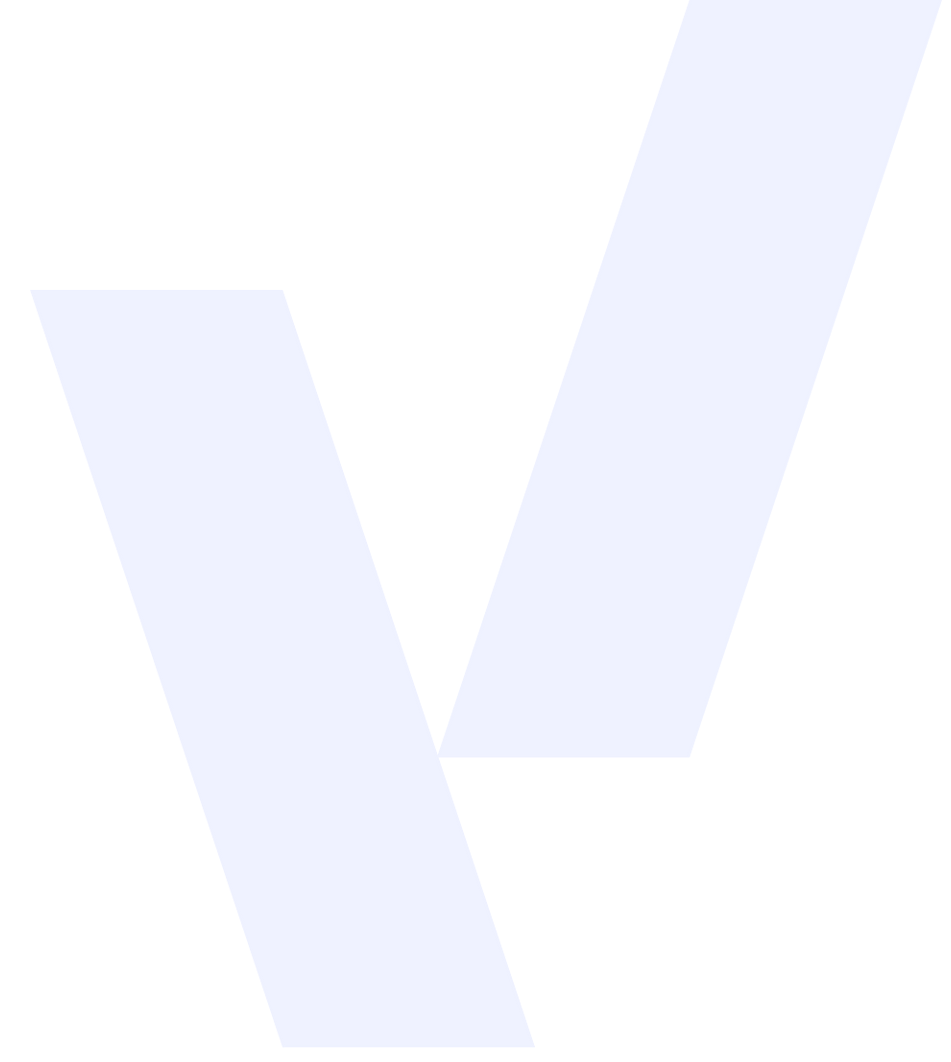 Een lichtblauw, gestileerd, schuin vinkje.