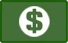 Green button with a white dollar sign inside a white circle