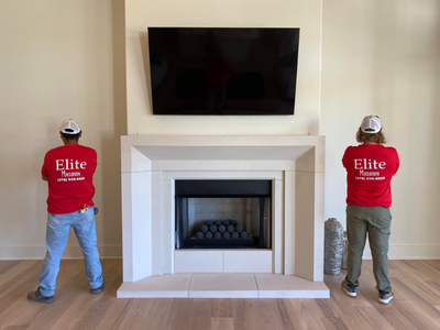 cast stone fireplace