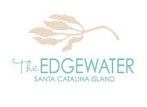 the logo for the edgewater santa catalina island is a branch with leaves on it .