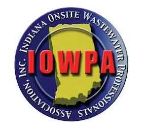 Logo for Indiana Onsite Wastewater Professionals Association (IOWPA) featuring the state outline.