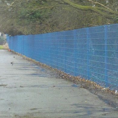 blue mesh fence