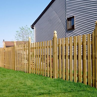 Wooden fence in garden
