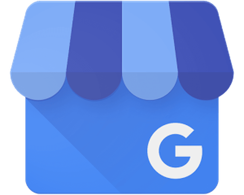 a google business icon with a blue awning and the letter g on it .