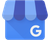a google business icon with a blue awning and the letter g on it .