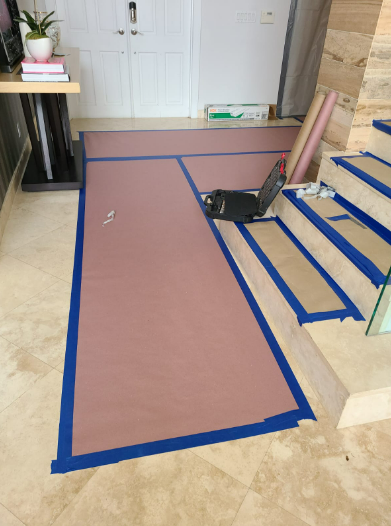 Marked areas undergoing damage restoration in South Florida.