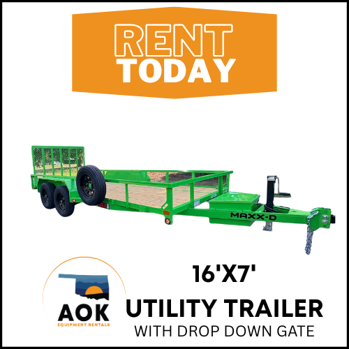 TANDEM UTILITY TRAILER 16 FT BY 7 FT